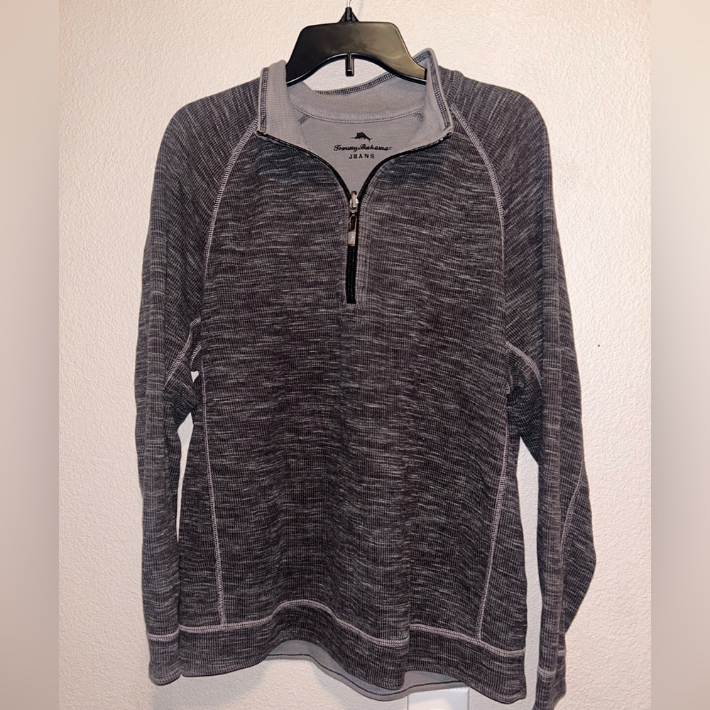 Tommy Bahama Charcoal Quarter Zip Sweater